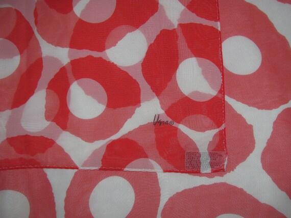 Vintage Vera Neumann Rectangular Sheer Scarf - Wh… - image 2
