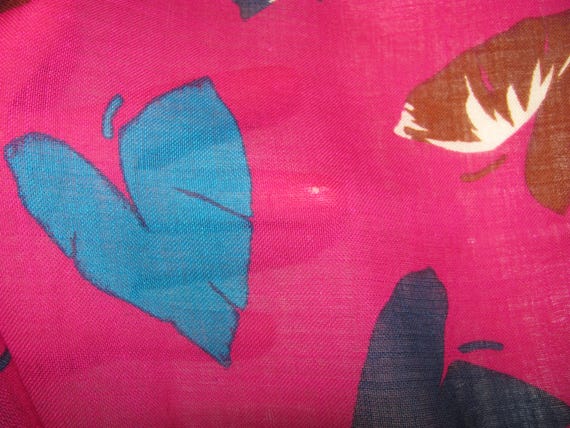 Vintage Echo Wool Scarf/Shawl - Rectangular Pink … - image 6