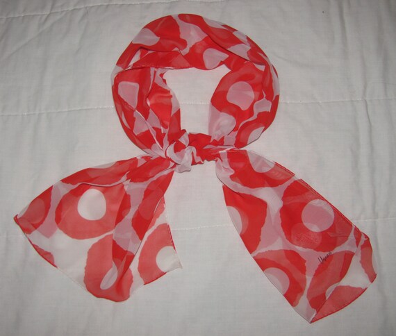 Vintage Vera Neumann Rectangular Sheer Scarf - Wh… - image 4