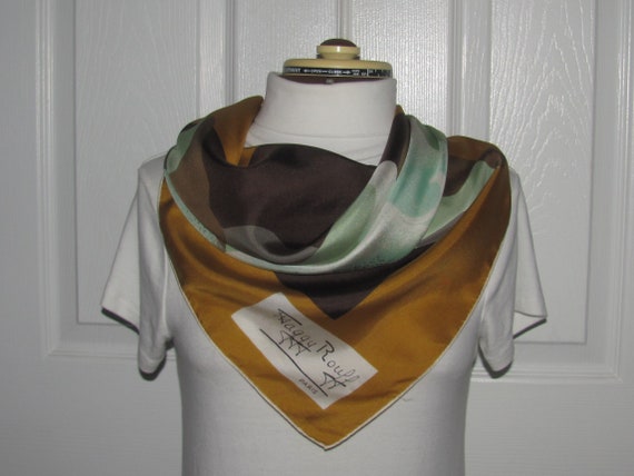 Vintage Maggy Rouff Scarf - Hand Rolled Hems - Abs