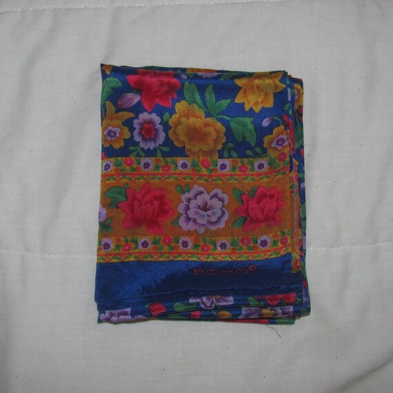 Vintage Rectangular Echo Silk Scarf - Bright Flow… - image 5