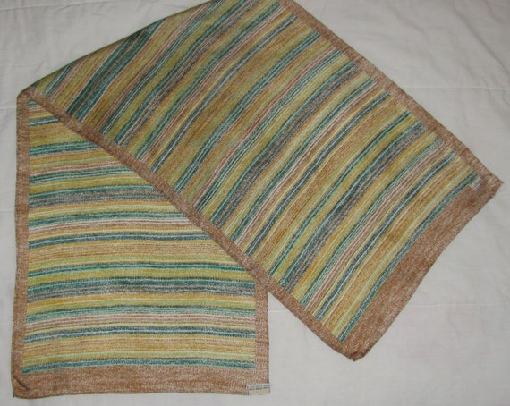 Vintage Echo Rectangular Silk Scarf - Brown with … - image 7