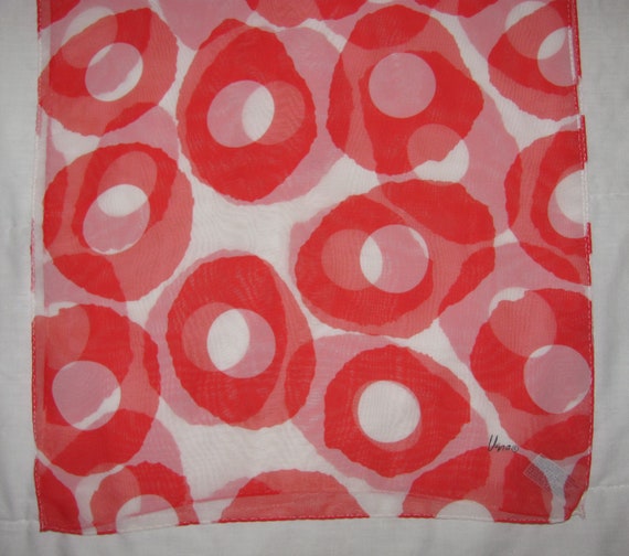 Vintage Vera Neumann Rectangular Sheer Scarf - Wh… - image 7