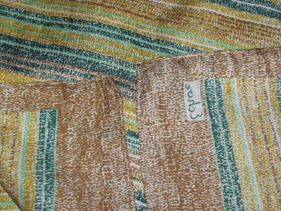 Vintage Echo Rectangular Silk Scarf - Brown with … - image 6