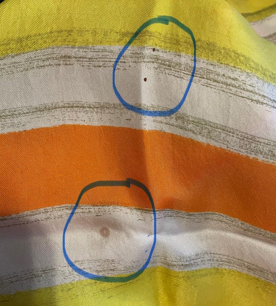 Vintage Echo Rectangular Silk Scarf - Orange, Whi… - image 6