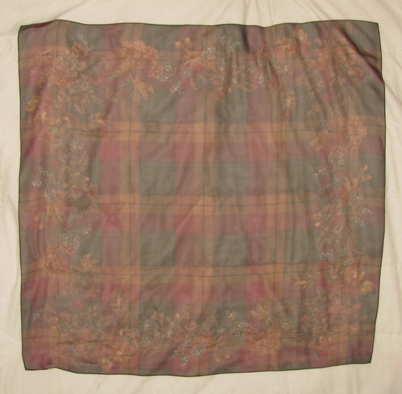 Vintage Floral Laura Ashley Sheer Scarf - Square … - image 7