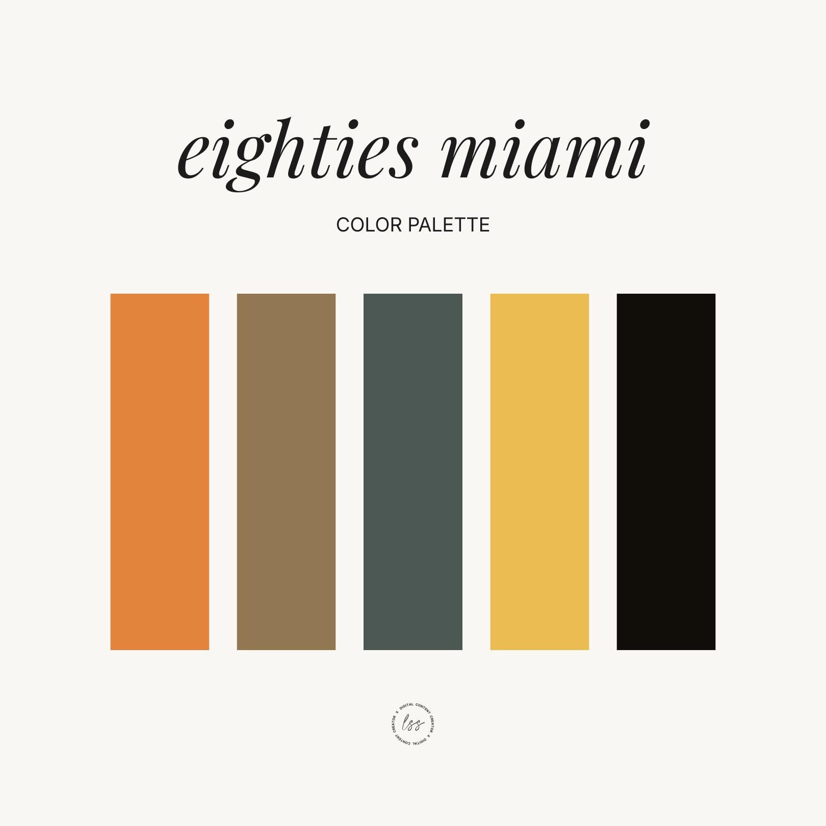 Eighties Miami - Brand Color Palette - Etsy