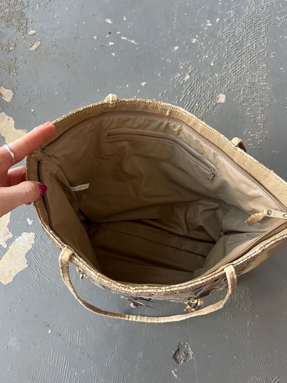 Vintage Patchwork Leather Tapestry Tote - image 5