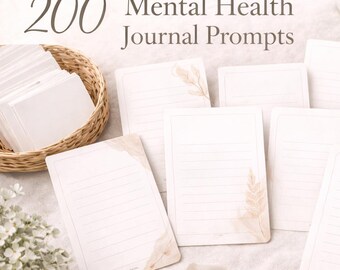 200 Mental Health Journal Prompts | Self-Reflection & Healing | Printable Digital Journal