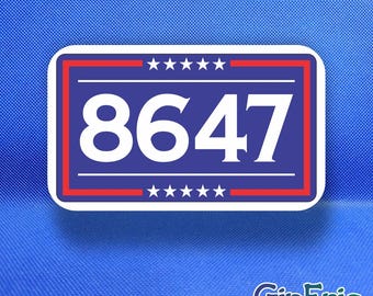 8647 (ver1) Donald Trump FDT Weatherproof Sticker