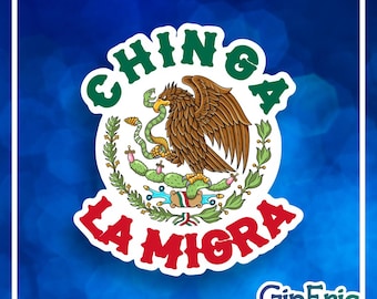 Chinga La Migra Pegatina resistente a la intemperie