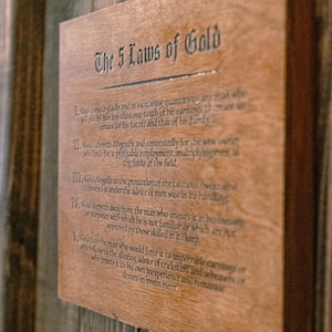 Financial Advice Sign || 5 Laws of Gold , The Richest Man in Babylon, money sign, dollar sign