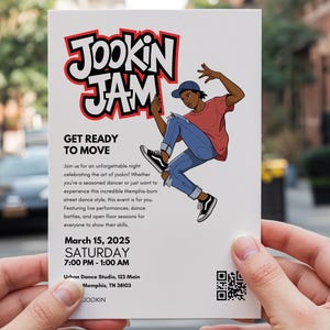 Street Dance Jam Invitation, Urban Dance Party Flyer, Editable Canva Template, Printable Event Invite, Jookin Dance Battle Announcement, JOO
