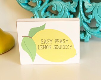 Lemon Decor, Tiered Tray Decor, Farmhouse Sign,  Kitchen Decor