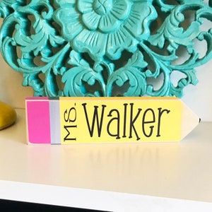 Personalized Teacher Gifts Desk Name Plate Personalized Pencil Desk Sign Teacher Appreciation Gift image 1