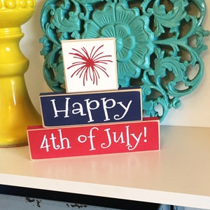 Fourth of July Decorations, 4th of July, Tiered Tray Decor, Shelf Decor image 5