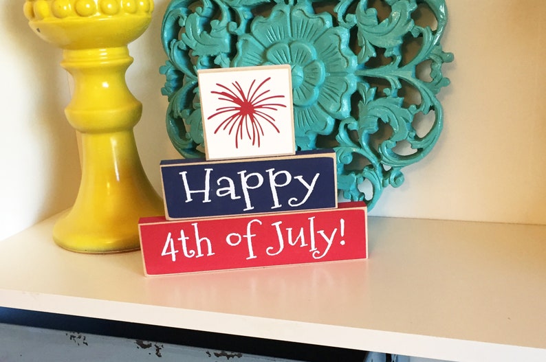 Fourth of July Decorations, 4th of July, Tiered Tray Decor, Shelf Decor image 5