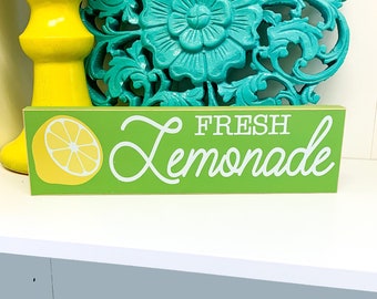 Lemonade Stand Sign, Lemon Kitchen Decor, Tiered Tray Decor