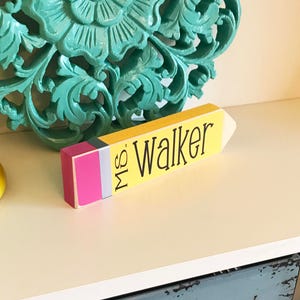 Personalized Teacher Gifts Desk Name Plate Personalized Pencil Desk Sign Teacher Appreciation Gift image 2