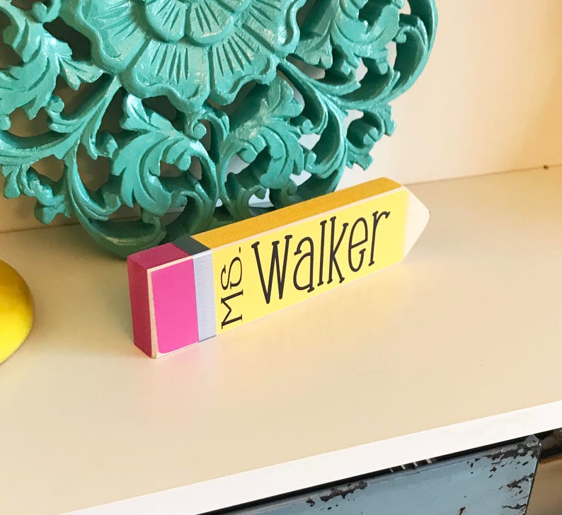 Personalized Teacher Gifts Desk Name Plate Personalized Pencil Desk Sign Teacher Appreciation Gift image 2