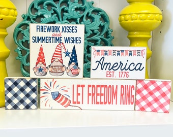 4th of July Decorations, Bundle, Tiered Tray Decor, Fourth of July Decor