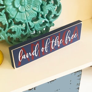 Fourth of July Decorations, 4th of July, Tiered Tray Decor, Shelf Decor image 3