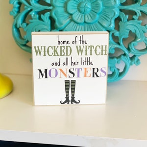 Witch Sign, Wooden Halloween Decorations, Tiered Tray Sign, Cute Halloween Decor