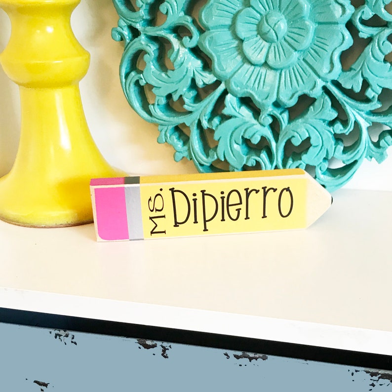 Personalized Teacher Gifts Desk Name Plate Personalized Pencil Desk Sign Teacher Appreciation Gift image 8