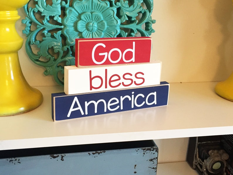 Fourth of July Decorations, 4th of July, Tiered Tray Decor, Shelf Decor image 8