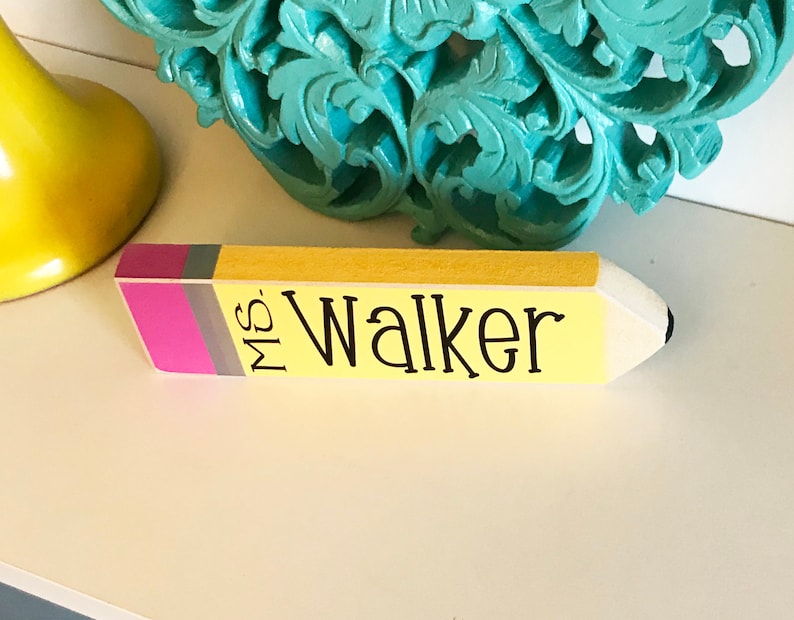 Personalized Teacher Gifts Desk Name Plate Personalized Pencil Desk Sign Teacher Appreciation Gift image 3