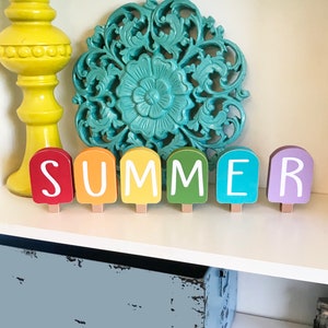 Summer Popsicle Blocks- Summer Decor, Summer Decoration, Summer Popsicles, Wood Summer Blocks, Summer Sign, Wood Summer Sign, Summer Blocks