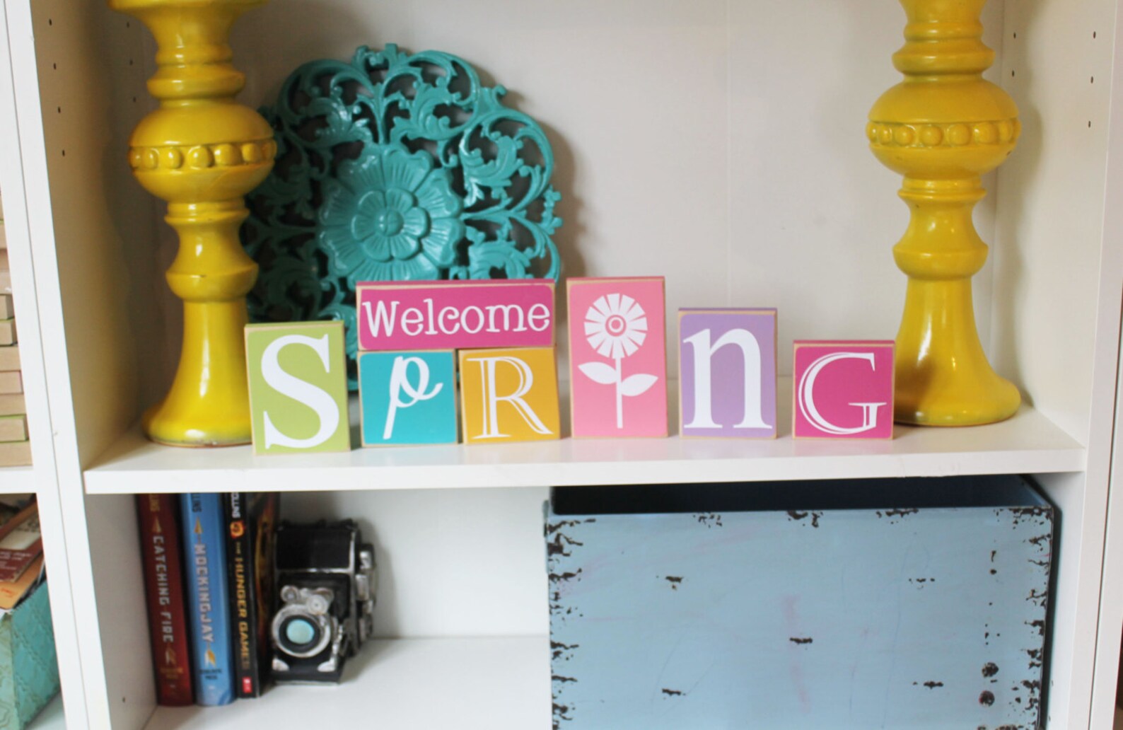 Spring Blocks Spring Decor Spring Wood Blocks Spring Home | Etsy