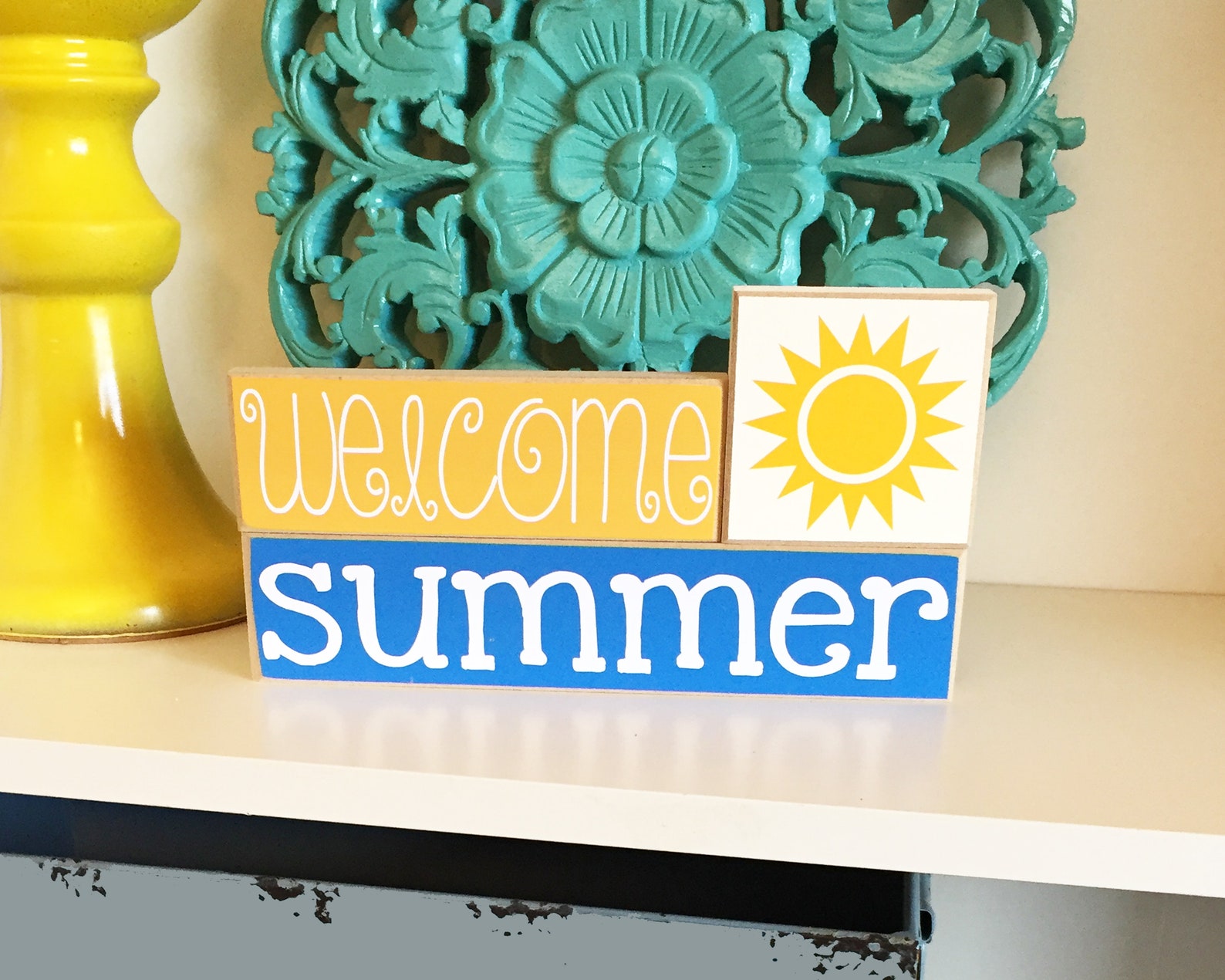 Summer Lovin' Wood Blocks Summer Shelf Decor Summer Etsy
