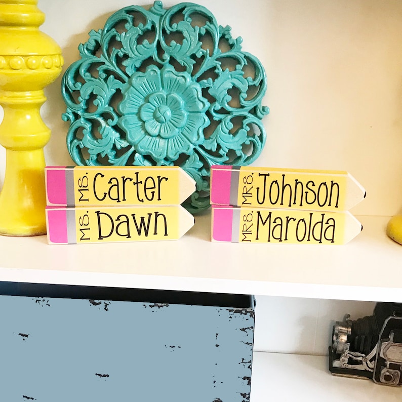 Personalized Teacher Gifts Desk Name Plate Personalized Pencil Desk Sign Teacher Appreciation Gift image 7