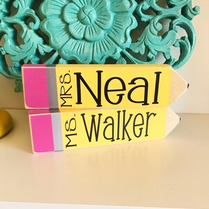 Personalized Teacher Gifts Desk Name Plate Personalized Pencil Desk Sign Teacher Appreciation Gift image 4