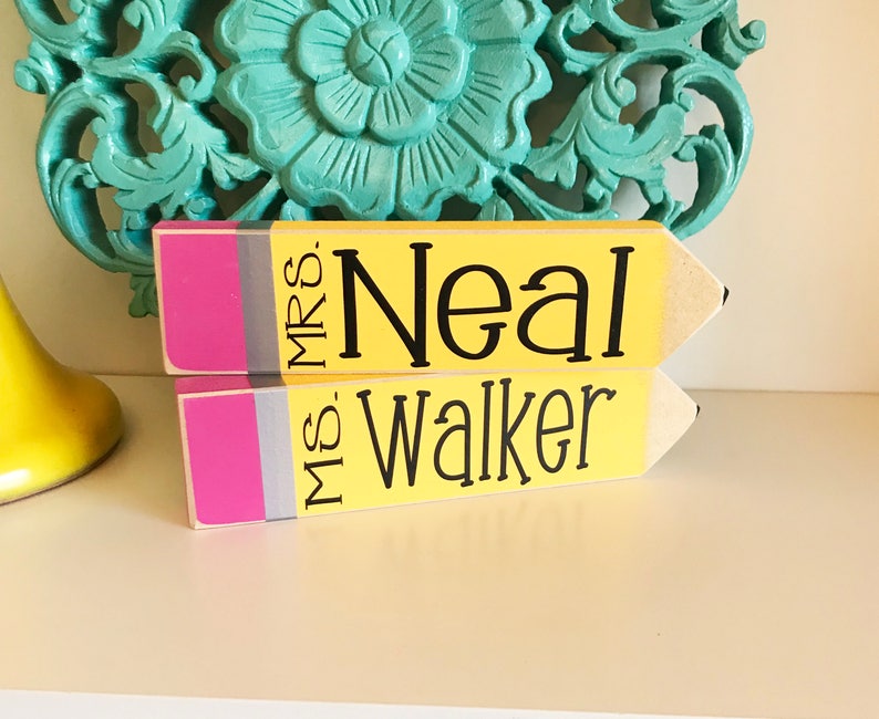 Personalized Teacher Gifts Desk Name Plate Personalized Pencil Desk Sign Teacher Appreciation Gift image 4