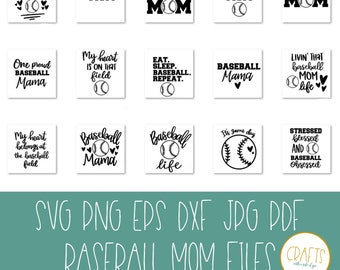 Baseball Mom SVG Bundle, Tshirt Design, Digital Download