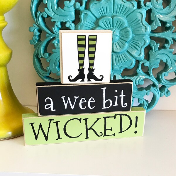 Wicked Halloween Sign, Halloween Blocks, Wooden Halloween Decor