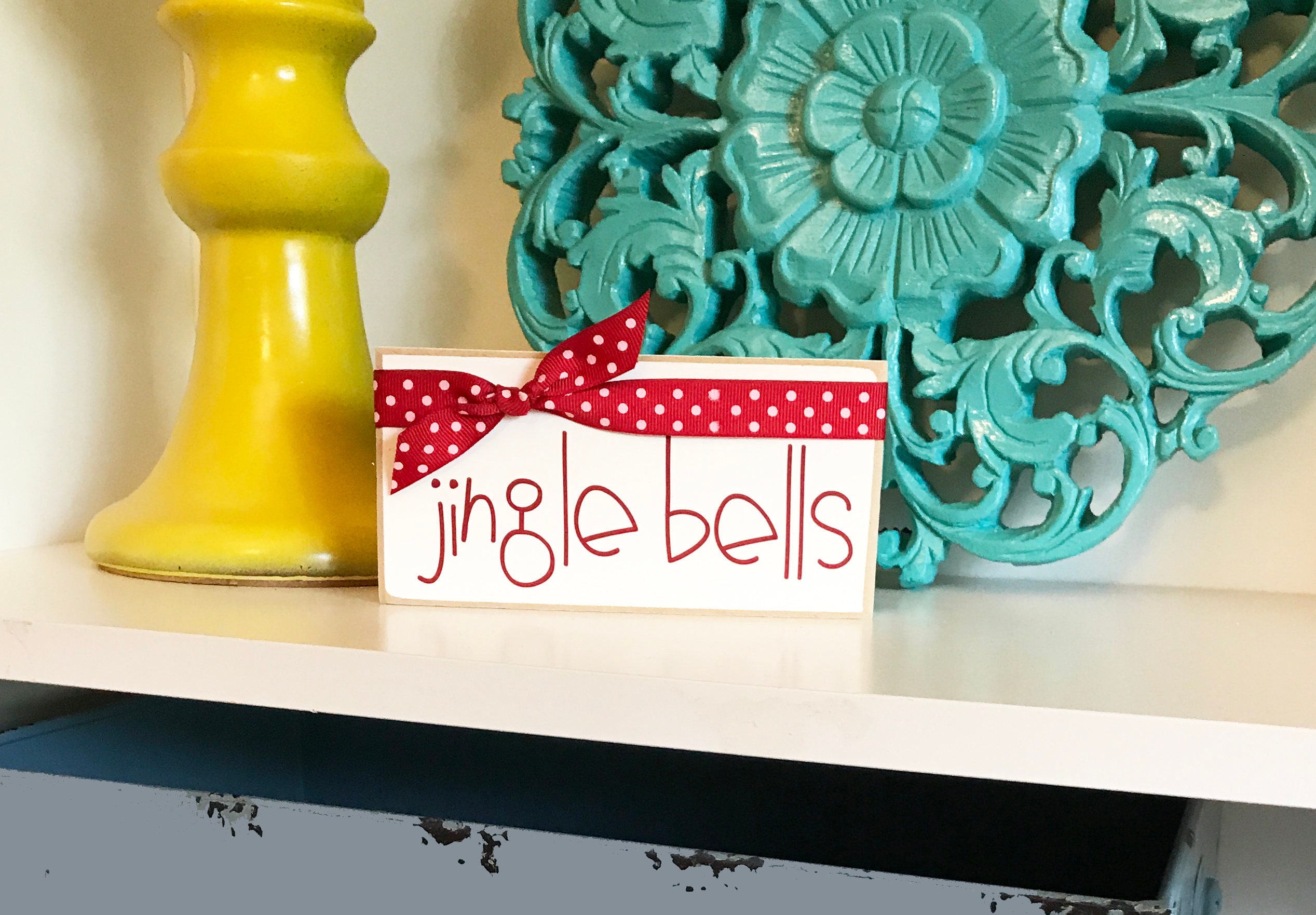 Jingle Bells Block Christmas Decor Christmas Block Etsy