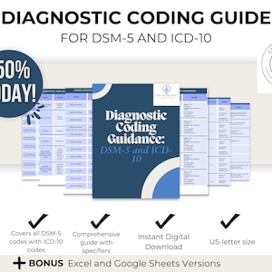 Mental Health Codes - Diagnosis Cheat Sheet - Therapist Billing - Therapist Guide - DSM 5 - ICD - DSM 5 tr - dsm 5 guide - Therapy Guides