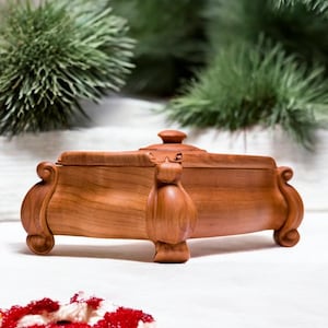 Portagioielli in ciliegio, portagioielli in legno, organizer per gioielli fatto a mano, portagioielli personalizzato di grandi dimensioni, regalo personalizzato per la sposa e la festa della mamma