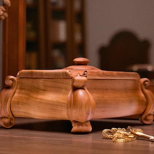 Kirsch Schmuckschatulle, Holzschmuckschatulle, handgefertigter Schmuckschatulle, individuelle große Schmuckaufbewahrung, personalisiertes Geschenk für Braut- und Muttertag