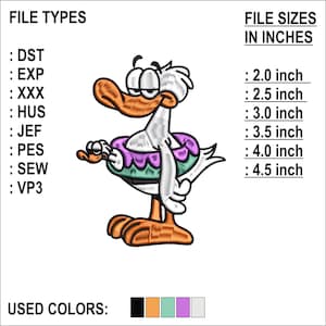 Duck Machine Embroidery Design: Farm Animal, 6 Sizes (Digital Download)