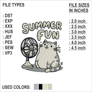 Summer Set Embroidery Design, Hello Summer Embroidery Designs, Sweet Summer Embroidery Design, Summer Bundle Embroidery Files 6 Sizes