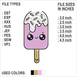 Melting Icecream Embroidery Design Ice cream Embroidery Design Kids Embroidery Design Ice Cream Lovers Machine Embroidery Designs 6 Sizes
