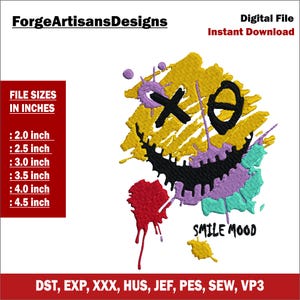 Paint Palette Machine Embroidery Design: 6 Sizes, 8 Formats (Instant Download