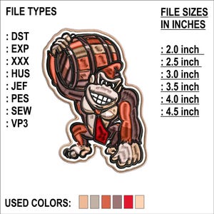 Realistic Gorilla Embroidery Design: Wild Animal Face (PES)
