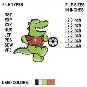 Baby Crocodile Embroidery Design: 6 Sizes (Instant Download)