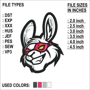Crazy Rabbit Embroidery Design: Hound Dog Machine Pattern (6 Sizes)
