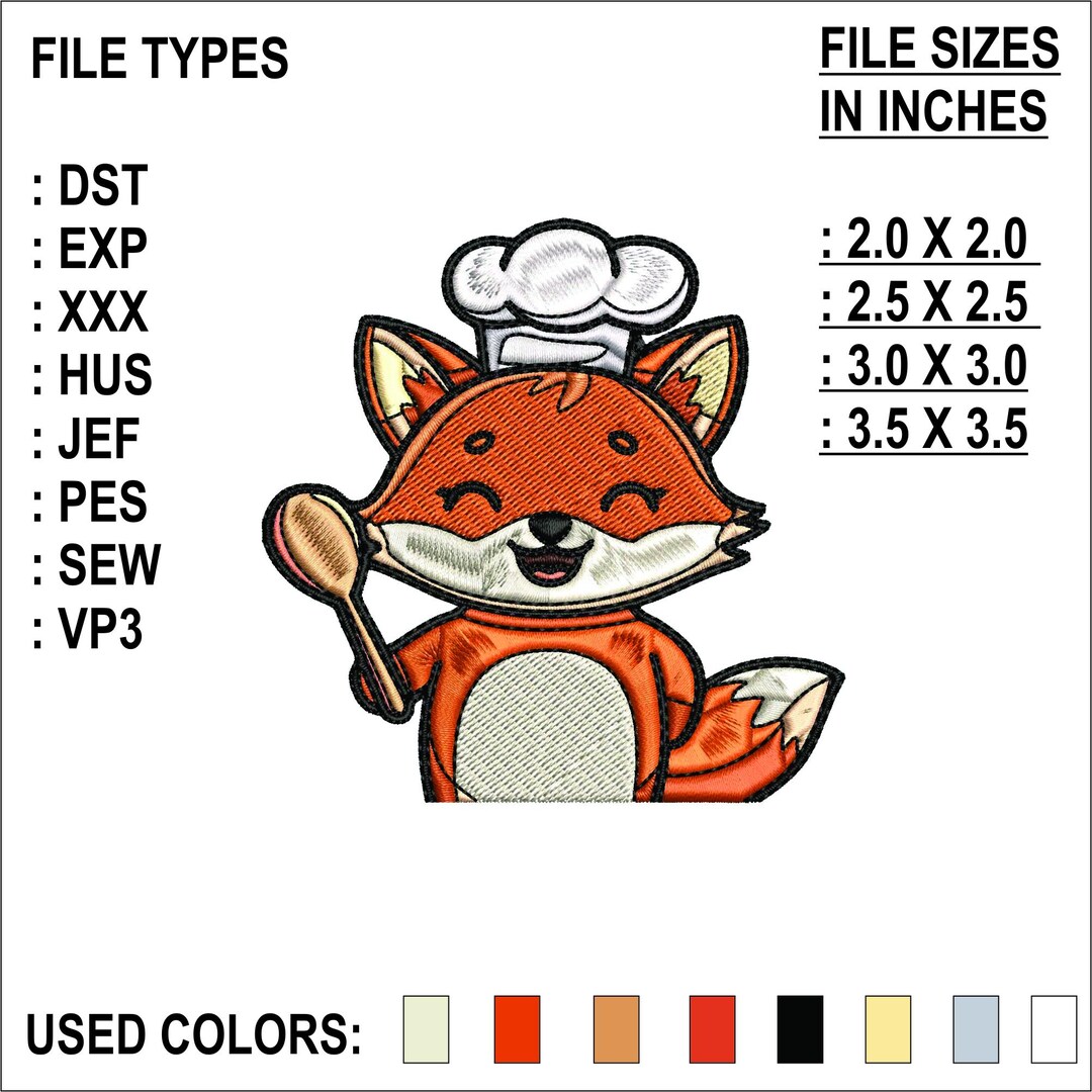 Red Fox Embroidery Designs - Woodland Forest Animal Embroidery Design ...